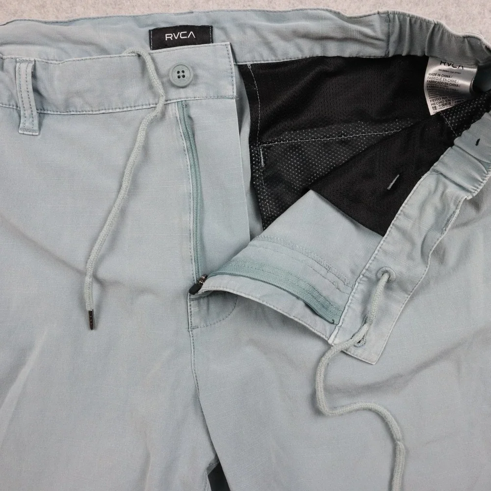 RVCA Shorts Mens 36 All-Time Hybrid Chino Flap‎ Pocket Casual Stretch Beach Blue